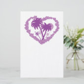 トロピカルハワイアンパームツリーハート 便箋 (スタンド正面)