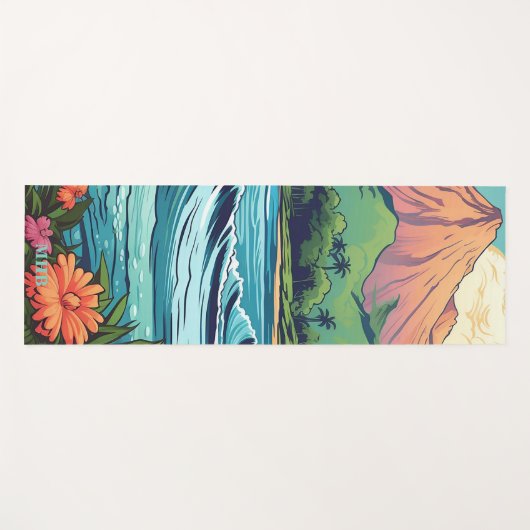 トロピカルハワイアンビーチ&マウンテンズヨガマット ヨガマット (正面(横))