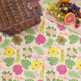 トロピカルハワイアンフラダンサーコージーアート フリースブランケット