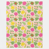 トロピカルハワイアンフラダンサーコージーアート フリースブランケット (正面)