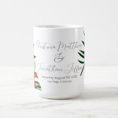 トロピカルハワイアンフラワーエレガントなウェディングon白 コーヒーマグカップ (中央)