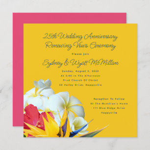 トロピカルハワイアンフローラ記念日Vows Invitati 招待状