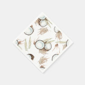 トロピカルハワイアンフローラ&ココナッツパーティー スタンダードカクテルナプキン (角)