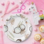 トロピカルハワイアンフローラ&ココナッツパーティー ペーパープレート (パーティー)