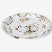 トロピカルハワイアンフローラ&ココナッツパーティー ペーパープレート (アングル)