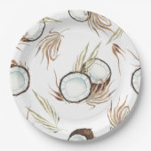 トロピカルハワイアンフローラ&ココナッツパーティー ペーパープレート (正面)