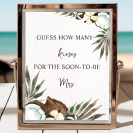 トロピカルハワイアンフローラ&ココナッツブライダルシャワー ポスター