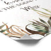 トロピカルハワイアンフローラ&ココナッツブライダルシャワー ポスター (角)