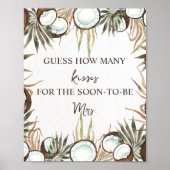 トロピカルハワイアンフローラ&ココナッツブライダルシャワー ポスター (正面)