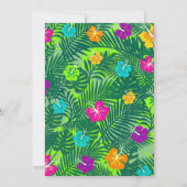 トロピカルハワイアンルアウ(ハワイ式宴会)プールパーティーキッズ誕生日 招待状 (裏面)