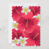 トロピカルハワイアンルアウ(ハワイ式宴会)ベビーシャワー招待状、赤 招待状 (裏面)