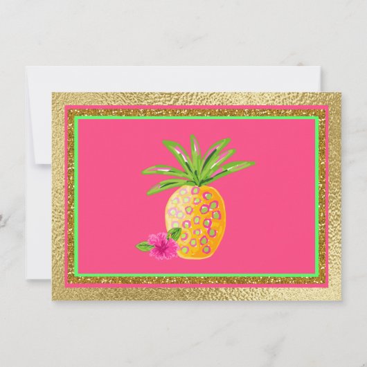 トロピカルハワイアンルアウ（ハワイ式宴会）誕生日パーティーへの招待 招待状 (裏面)