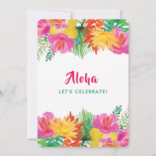 トロピカルハワイアンルアウ（ハワイ式宴会）誕生日 招待状 (裏面)