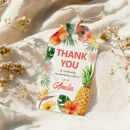 トロピカルハワイアン誕生日パーティーのギフトタグ ギフトタグ