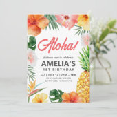トロピカルハワイアン誕生日パーティーへの招待 招待状 (スタンド正面)