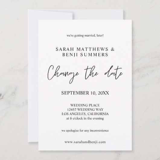 トロピカルハワイアン フローラル ココナッツ 予定変更カード 招待状 (裏面)