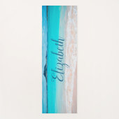 トロピカルハワイターコイズ海ビーチ ヨガマット (正面)