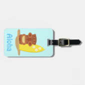 トロピカルハワイティキビーチサーフボード ラゲッジタグ (正面横)