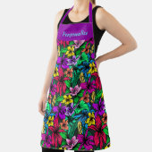 トロピカルハワイビスカスフラワーズフローラデザイン エプロン (インサイチュ)