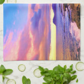 トロピカルハワイ海岸サンセット キッチンタオル (折り畳み)