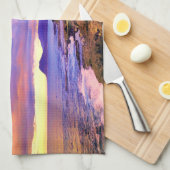 トロピカルハワイ海岸サンセット キッチンタオル (四つ折り)