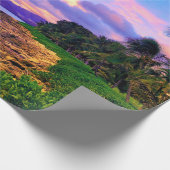 トロピカルハワイ海岸サンセット ラッピングペーパー (角)