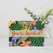 トロピカルハワイ アロハ フラワー グラフィック 招待状 (スタンド正面)