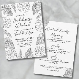 トロピカルハンドドロービーチバチェロレッテ 招待状