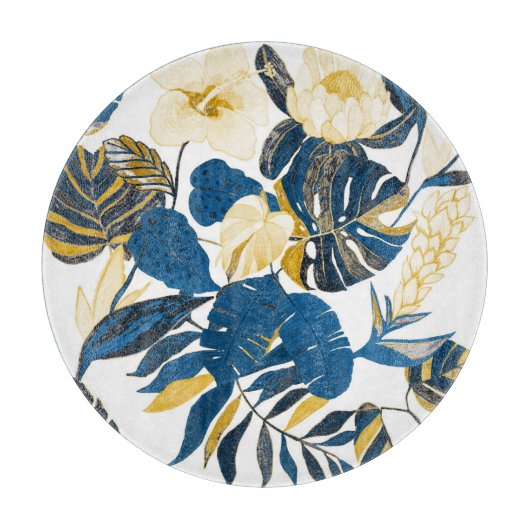 トロピカルハンドドロー:クリエイティブシームレスパターン カッティングボード (正面)