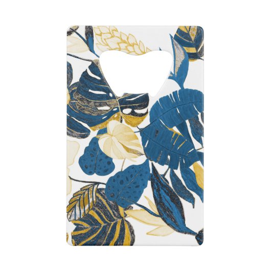 トロピカルハンドドロー:クリエイティブシームレスパターン クレジットカード栓抜き (正面)