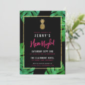 トロピカルハーデンナイト / ピンク & ブラック & ゴールドパイナップル 招待状 (スタンド正面)