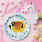 トロピカルハーフムーンバターフライフィッシュエキゾチック海洋生物 ペーパープレート (パーティー)