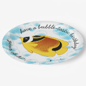 トロピカルハーフムーンバターフライフィッシュエキゾチック海洋生物 ペーパープレート (アングル)