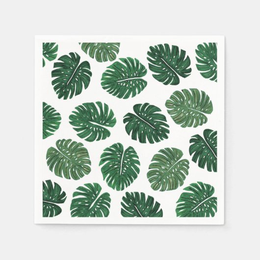 トロピカルハ絵を描ンドスイスのチーズ植葉物品 スタンダードカクテルナプキン (正面)