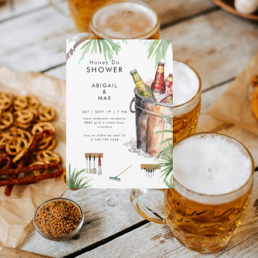トロピカルバケットオブビールハニードカップルシャワーII 招待状