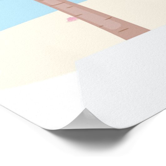 トロピカルバケーショントラベラーおもしろいビーチ旅行 ポスター (角)