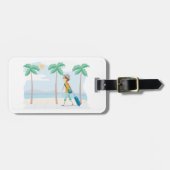 トロピカルバケーショントラベラーおもしろいビーチ旅行 ラゲッジタグ (正面横)