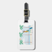 トロピカルバケーショントラベラーおもしろいビーチ旅行 ラゲッジタグ (正面縦)