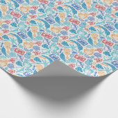 トロピカルバケーションパターン – 夏の旅行の雰囲気 ラッピングペーパー (角)