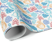 トロピカルバケーションパターン – 夏の旅行の雰囲気 ラッピングペーパー (ロールコーナー)