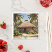 トロピカルバケーション誕生日 スタンダードカクテルナプキン (インサイチュ)