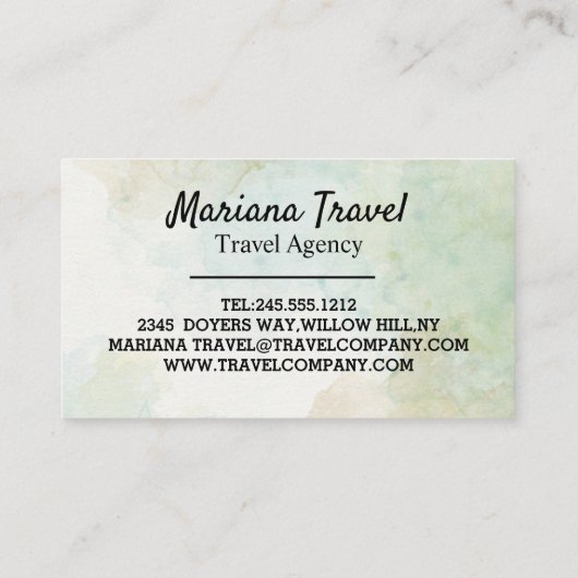 トロピカルバケーション、旅行代理店の名刺 名刺 (裏面)