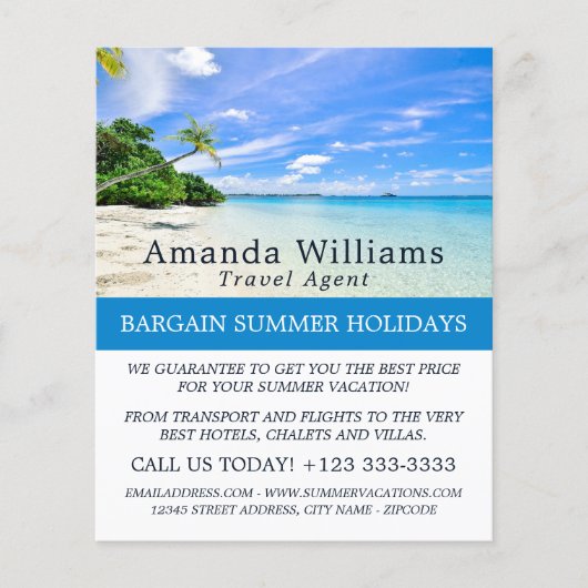 トロピカルバケーション、旅行代理店の広告フライヤー チラシ (正面)