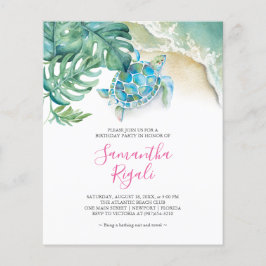 トロピカルバジェットスウィート16誕生日パーティーの招待状 チラシ