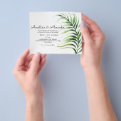 トロピカルバジェット結婚招待状の式。 チラシ (手)