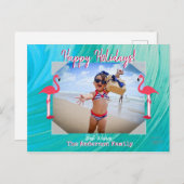 トロピカルバックグラウンド付きホリデーフォトポストカード ポストカード (正面/裏面)