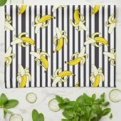 トロピカルバナナストライプス キッチンタオル (折り畳み)