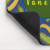 トロピカルバナナブルーリーフモノグラム マウスパッド (コーナー)