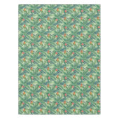 トロピカルバナナモンステラ葉パーム&フラワー テーブルクロス (正面)