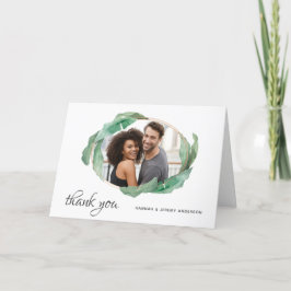 トロピカルバナナリーフの写真入り感謝カード サンキューカード